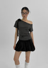 Poking Strap Stripe Asymmetric Tee