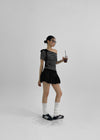 Poking Strap Stripe Asymmetric Tee