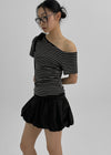 Poking Strap Stripe Asymmetric Tee