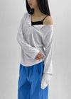 Diamon Loose Fit Henley Neck Long Sleeve Tee