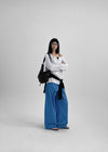 Diamon Loose Fit Henley Neck Long Sleeve Tee