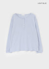 Diamon Loose Fit Henley Neck Long Sleeve Tee
