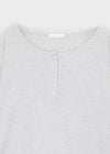 Diamon Loose Fit Henley Neck Long Sleeve Tee