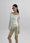 Dalki Off-Shoulder Loose Summer Knit (Belt Set)