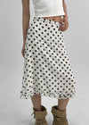 Mine Chiffon Frill Dot Midi Skirt
