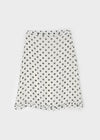 Mine Chiffon Frill Dot Midi Skirt