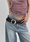 Stoop Stud Wide Leather Belt