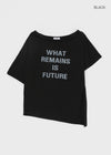 Olluon Loose Fit One Shoulder Short Sleeve Tee