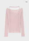 Dalki Off-Shoulder Loose Summer Knit (Belt Set)
