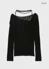 Dalki Off-Shoulder Loose Summer Knit (Belt Set)