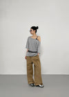 Tureming Loose Fit Asymmetrical Shoulder T-Shirt