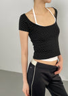 [MADE] Lihi Dot Backless Short Sleeve T-shirt