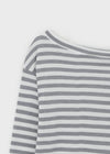 [MADE] Vito Stripe Boat-Neck Crop Long Sleeve T-shirt
