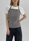[MADE] Brisa Stripe Holter-Neck Sleeveless (Built-in Cap)