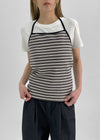 [MADE] Brisa Stripe Holter-Neck Sleeveless (Built-in Cap)