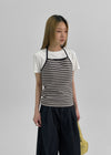 [MADE] Brisa Stripe Holter-Neck Sleeveless (Built-in Cap)