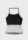 [MADE] Brisa Stripe Holter-Neck Sleeveless (Built-in Cap)