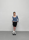 Heringme U-Neck Summer Flare Long Sleeve Tee