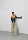Heringme U-Neck Summer Flare Long Sleeve Tee
