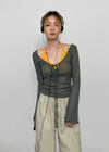 Heringme U-Neck Summer Flare Long Sleeve Tee
