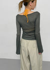 Heringme U-Neck Summer Flare Long Sleeve Tee