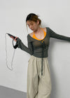 Heringme U-Neck Summer Flare Long Sleeve Tee