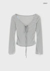 Heringme U-Neck Summer Flare Long Sleeve Tee