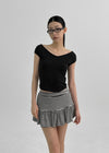 [MADE] Lensha V-Neck Cap Short Sleeve T-shirt