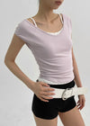 [MADE] Lensha V-Neck Cap Short Sleeve T-shirt