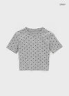 Kongking Dot Crop Short Sleeve Tee