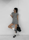 [MADE] Lyon Stripe Hood Mini Dress