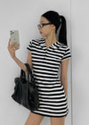 [MADE] Lyon Stripe Hood Mini Dress
