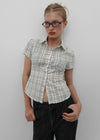 [MADE] Rorosy Check Short Sleeve Blouse