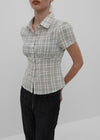 [MADE] Rorosy Check Short Sleeve Blouse