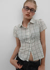 [MADE] Rorosy Check Short Sleeve Blouse
