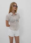 [MADE] Rorosy Check Short Sleeve Blouse
