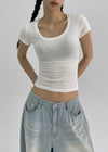 Dicuber Slim U-Neck Short Sleeve Tee