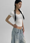 Dicuber Slim U-Neck Short Sleeve Tee