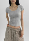 Dicuber Slim U-Neck Short Sleeve Tee