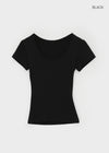 Dicuber Slim U-Neck Short Sleeve Tee