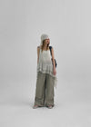 Beltem Nylon Wide String Pants