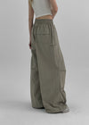 Beltem Nylon Wide String Pants