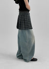 [MADE] Kiku Check Pleated Mini Wrap Skirt