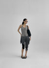 Ailo Dot Asymmetric Flare Mini Skirt