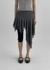 Ailo Dot Asymmetric Flare Mini Skirt