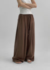 (UNISEX) Lowba One-Tuck Banding Wide Pants (Linen 30%)