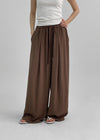 (UNISEX) Lowba One-Tuck Banding Wide Pants (Linen 30%)