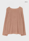 Heybin Summer Loose Fit Boat Neck Knit