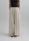 (UNISEX) Lowba One-Tuck Banding Wide Pants (Linen 30%)