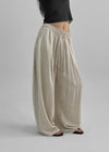 (UNISEX) Lowba One-Tuck Banding Wide Pants (Linen 30%)